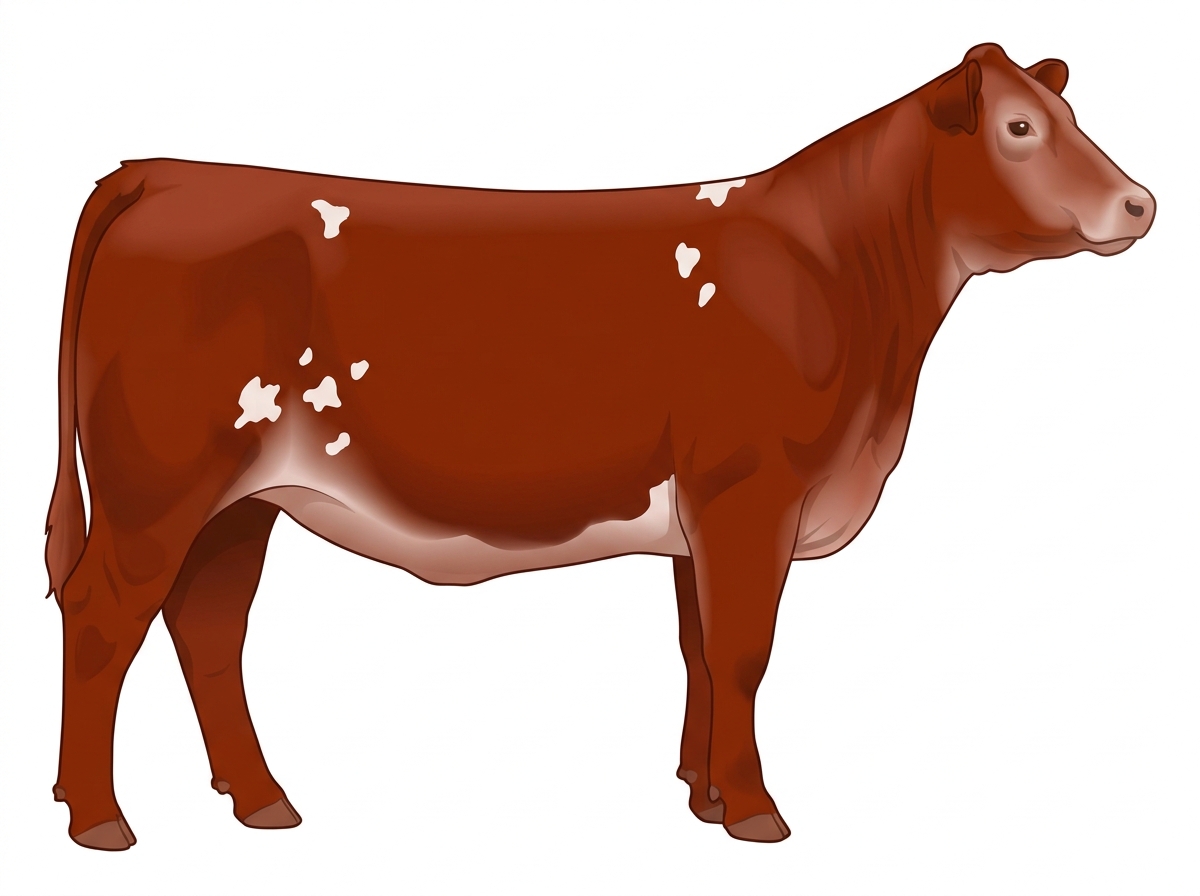 Red with a few white spots 5/8 Brahman 3/8 Shorthorn Heifer