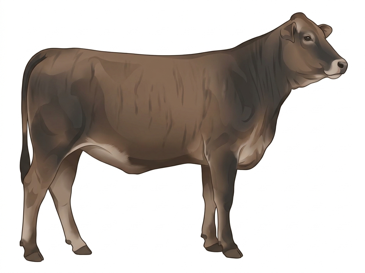 Smoky brindle with black stripes 5/8 Brahman 3/8 Shorthorn Heifer