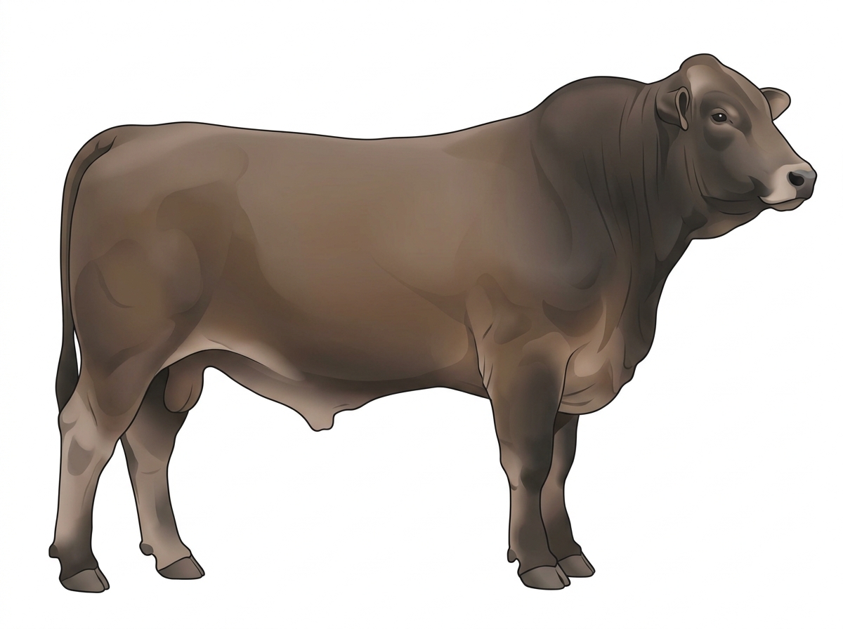 Smoky brindle with faint black striping 5/8 Brahman 3/8 Shorthorn Bull