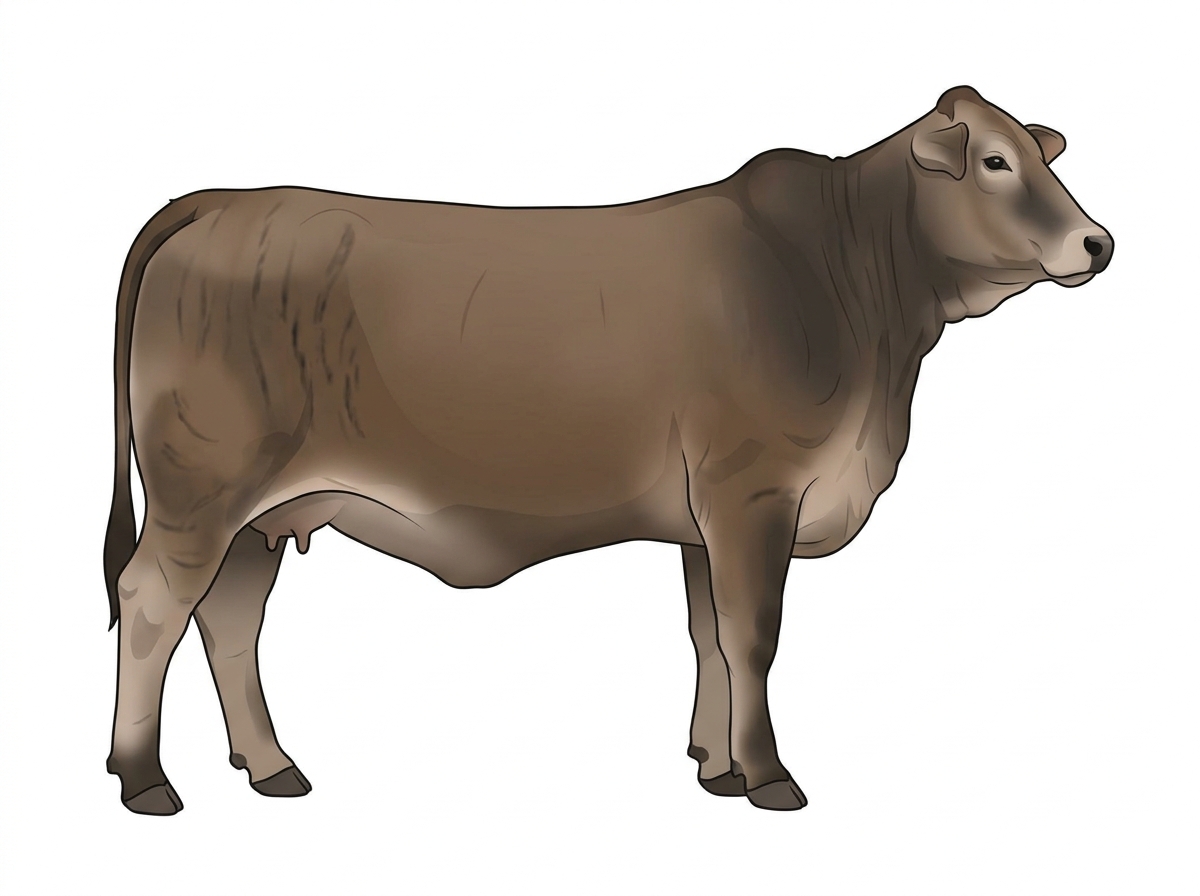Smoky brindle with faint black striping 5/8 Brahman Cross Cow