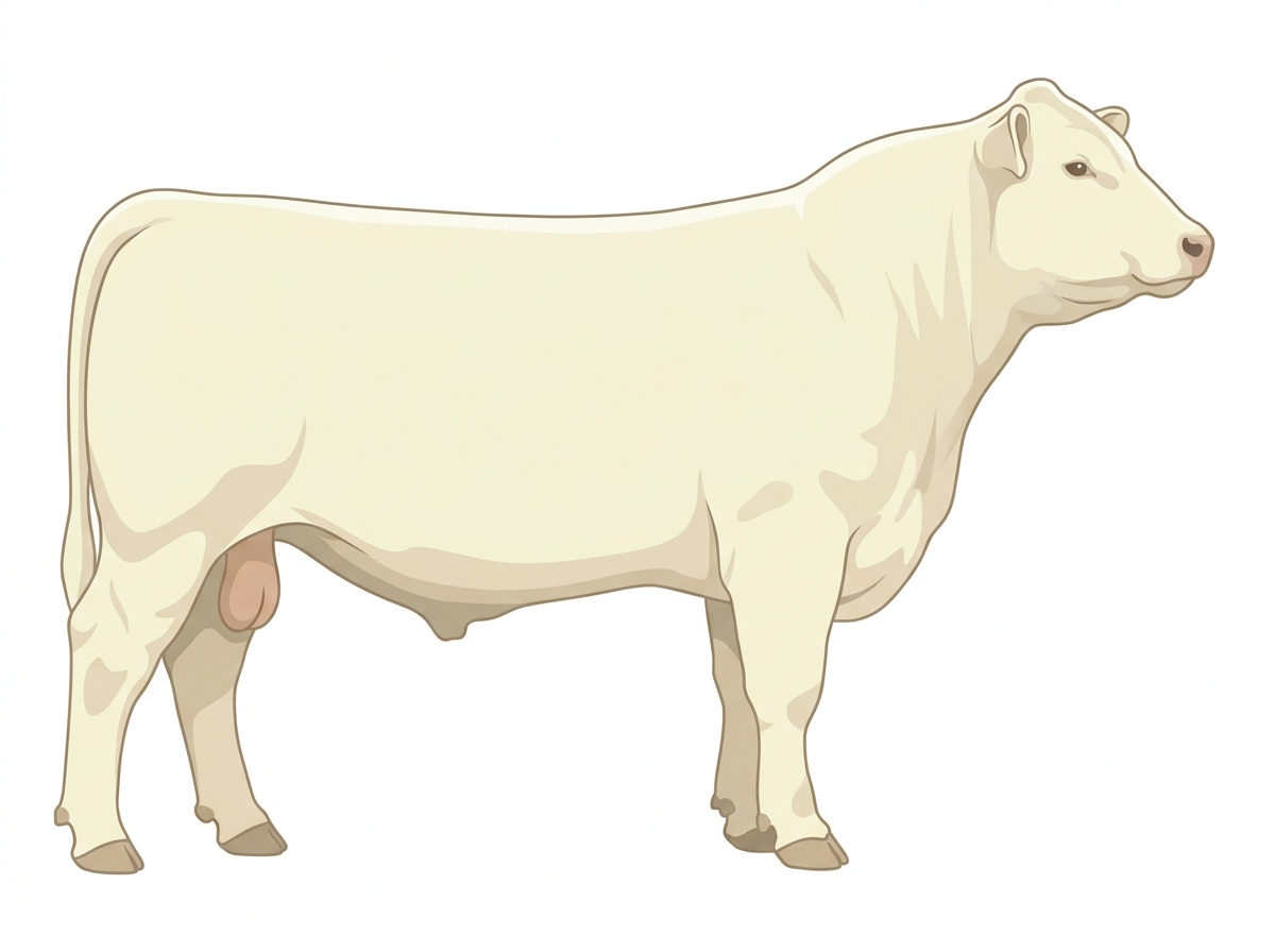 White 5/8 Charolais 3/8 Red Angus Bull