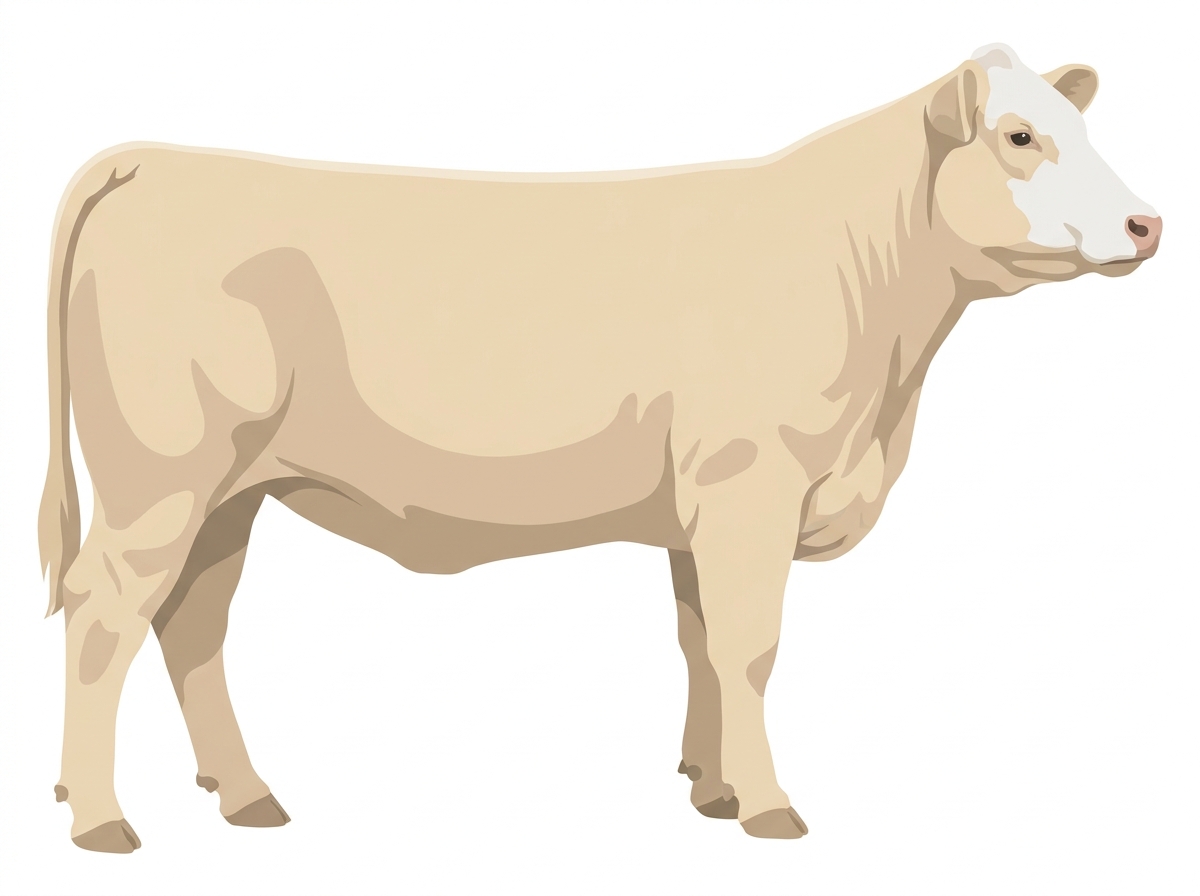 Cream with a partial white face 5/8 Charolais Cross Heifer