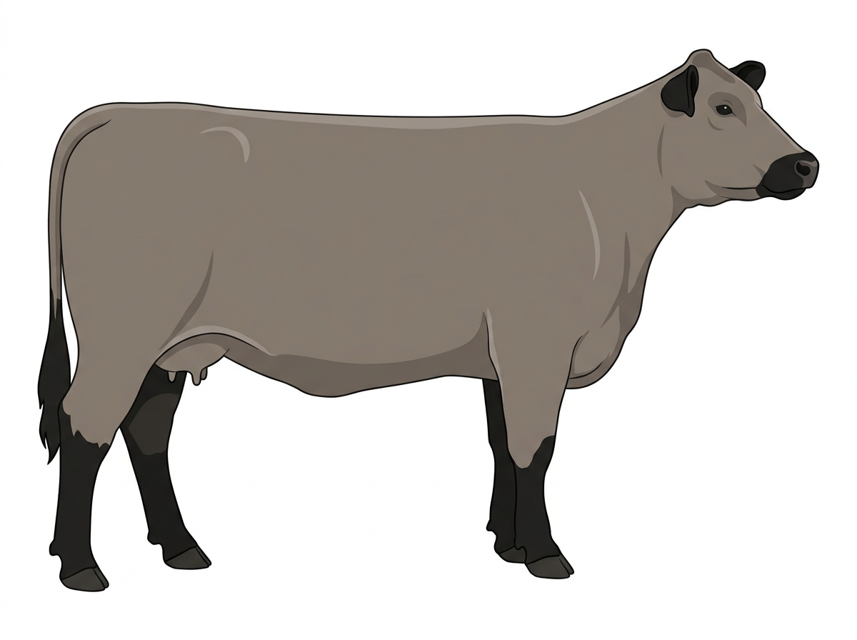 Gray with black points 5/8 Chianina Cross Cow
