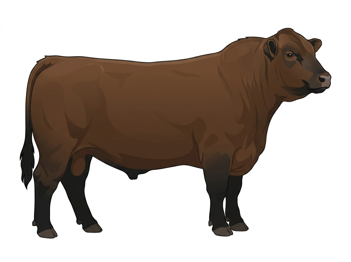 Brown with black points 5/8 Highlander Cross Bull