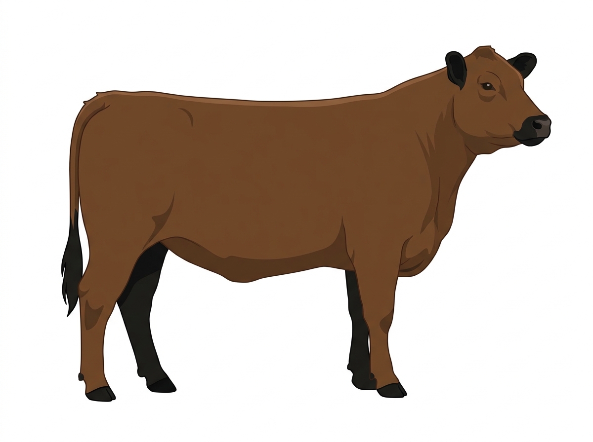 Brown with black points 5/8 Highlander Cross Heifer