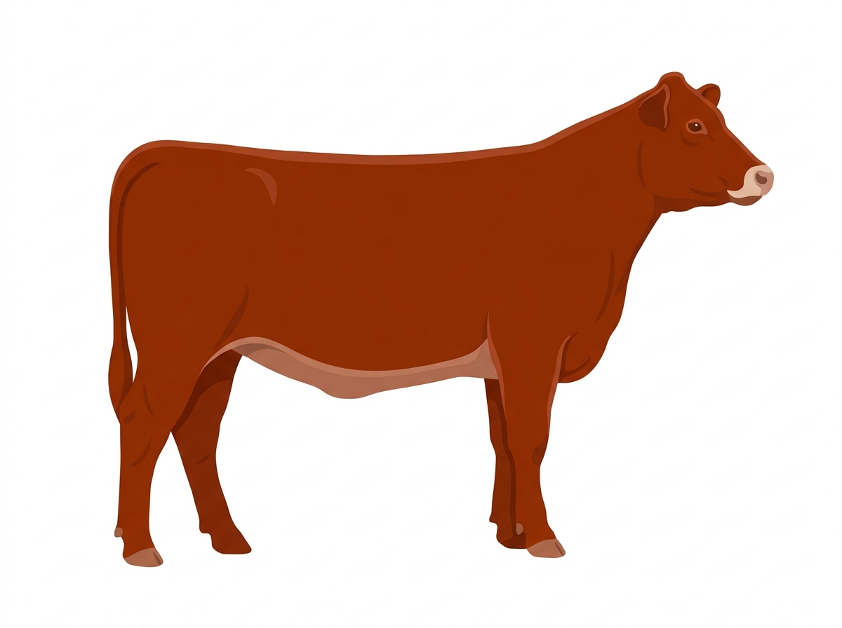 Red with a pale muzzle ring and lighter underline 5/8 Highlander Cross Heifer