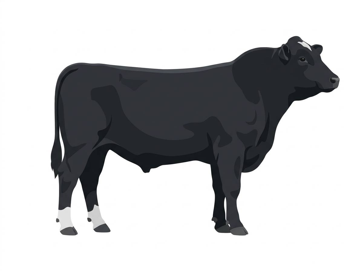 Black 5/8 Simmental Cross Bull