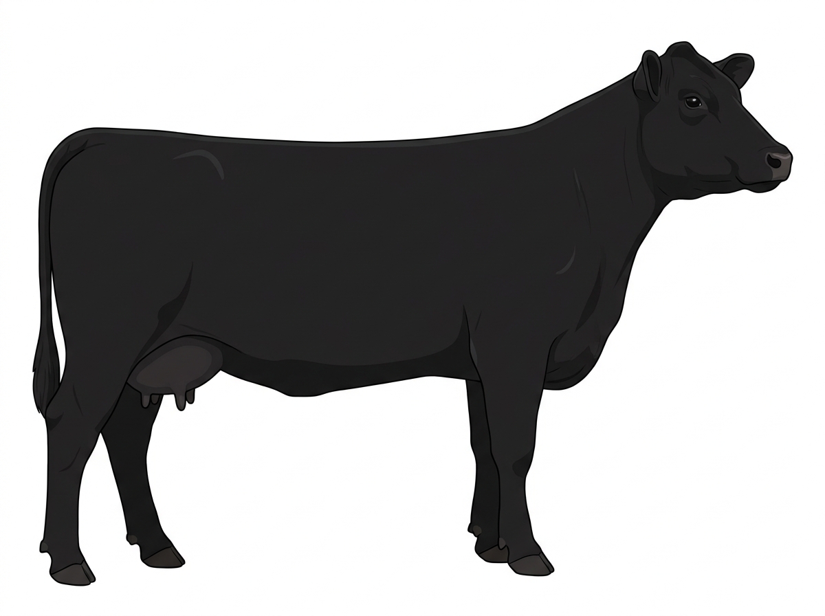 Black 7/8 Angus Cow