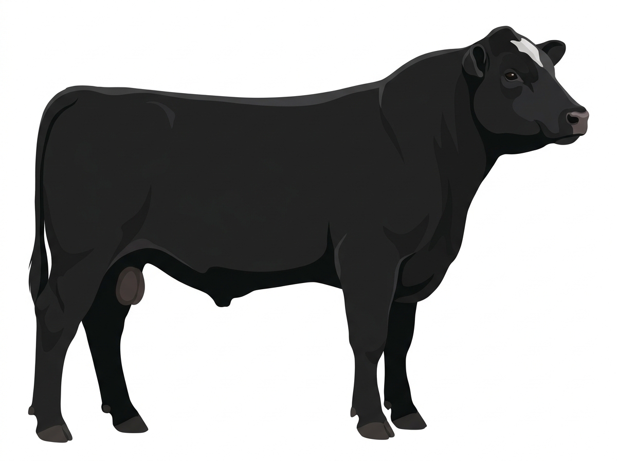 Black with minimal white face markings 7/8 Angus Bull
