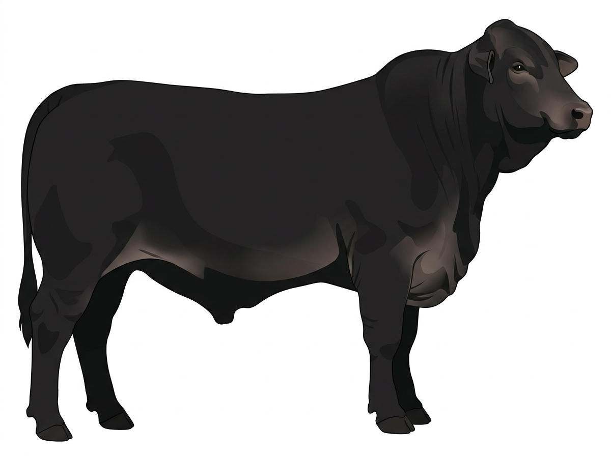 Black 7/8 Brahman Bull