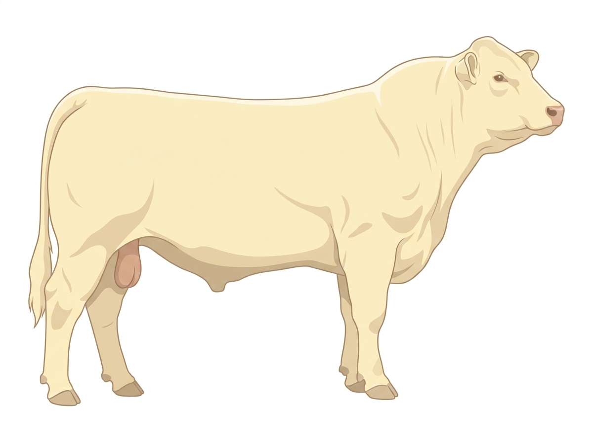 Cream 7/8 Charolais Bull