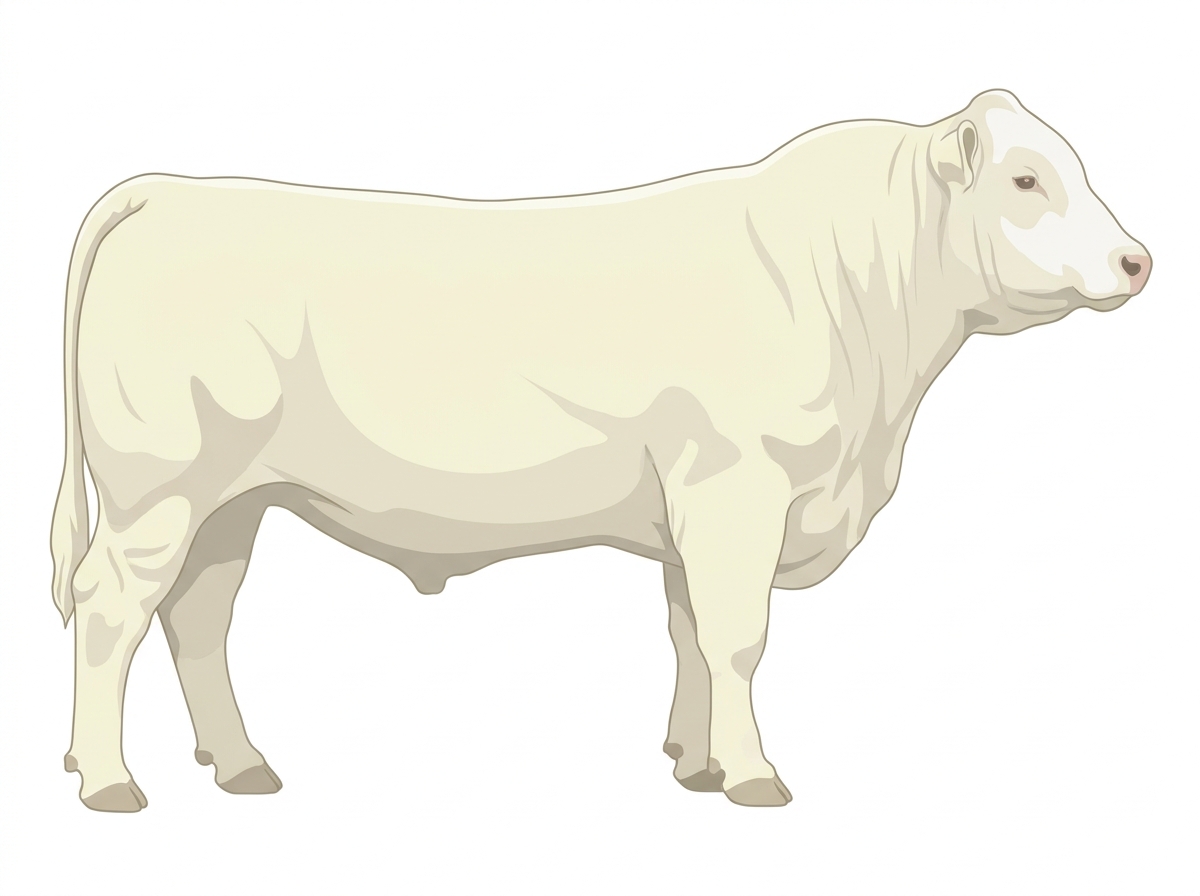 White with minimal white face markings 7/8 Charolais Bull