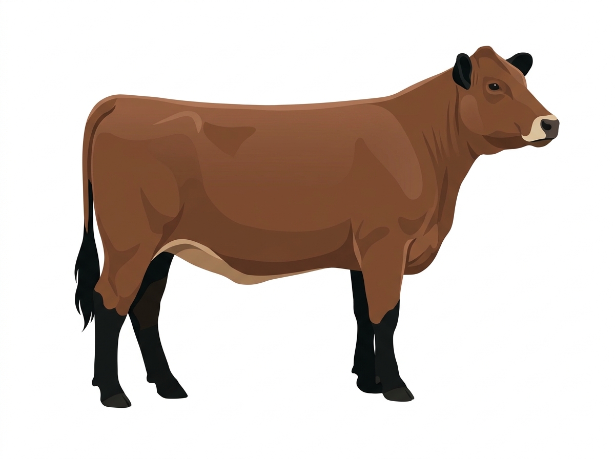 Brown with black points and a pale muzzle ring and lighter underline 7/8 Highlander Heifer