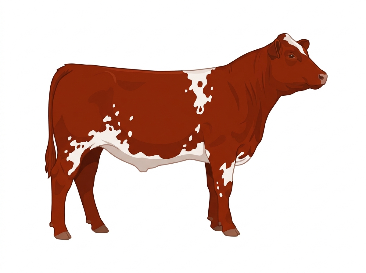 Red with white spots 7/8 Maine-Anjou Steer