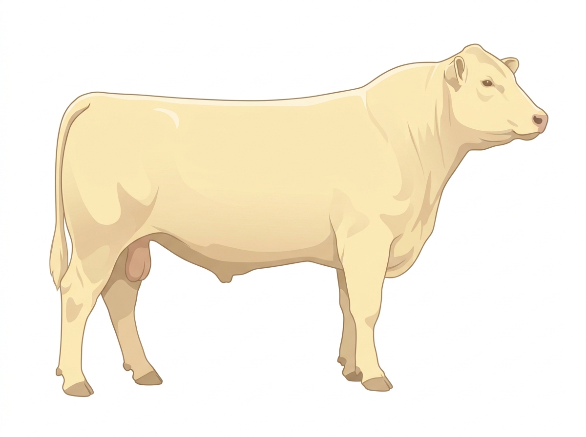 Cream 7/8 Red Angus Bull