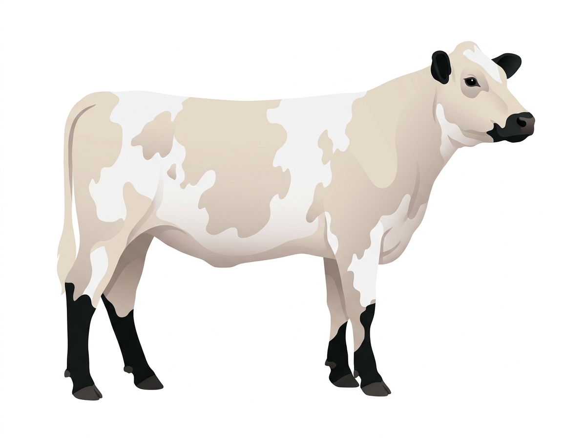 Brown roan, nearly white with black points 7/8 Shorthorn Heifer