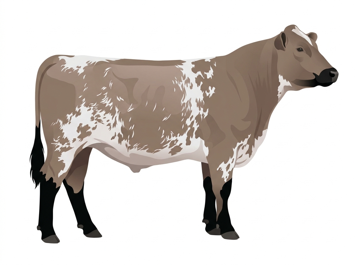 Brown roan with black points 7/8 Shorthorn Steer