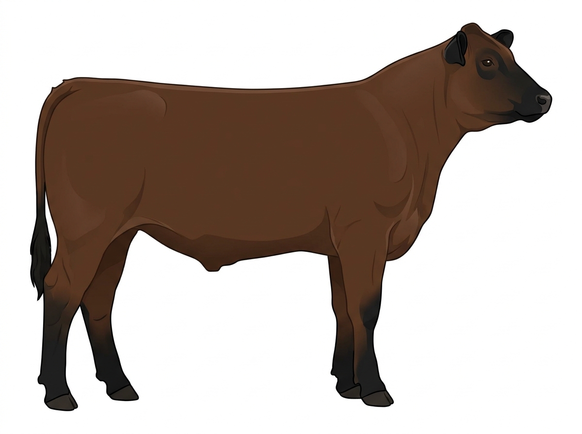 Brown with black points 7/8 Shorthorn Steer