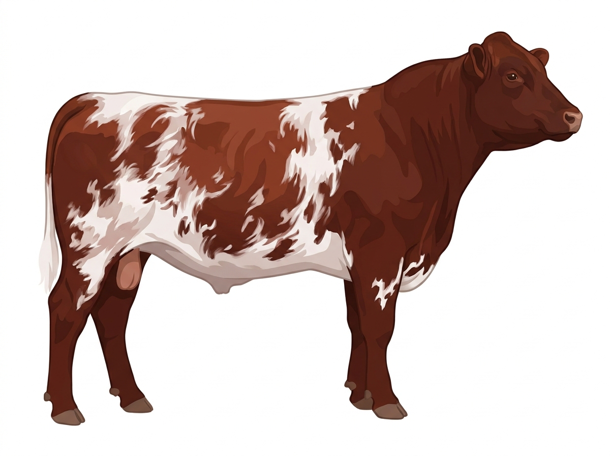 Red heavy roan 7/8 Shorthorn Bull