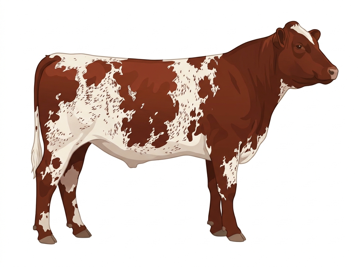 Red heavy roan with ticking 7/8 Shorthorn Steer
