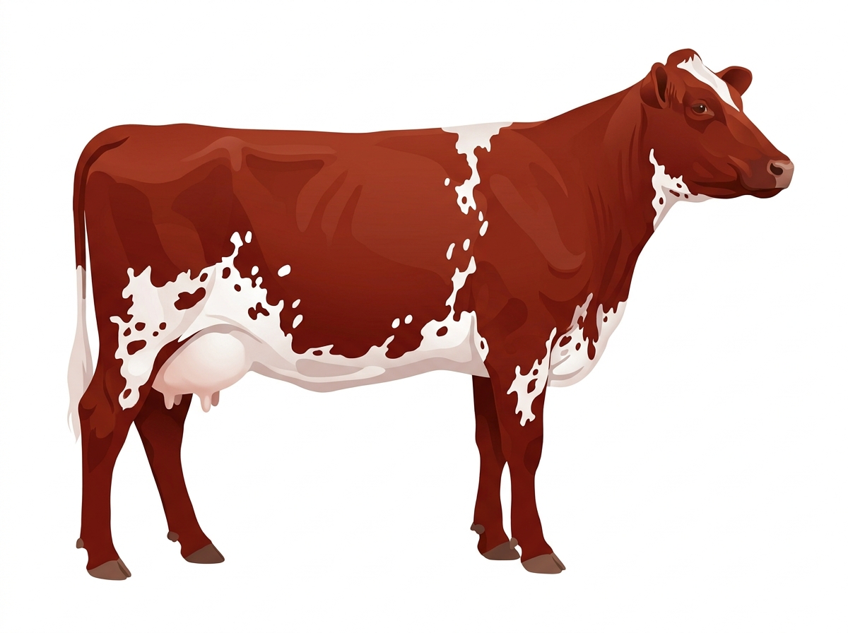 Red heavy roan with white spots 7/8 Shorthorn Cow