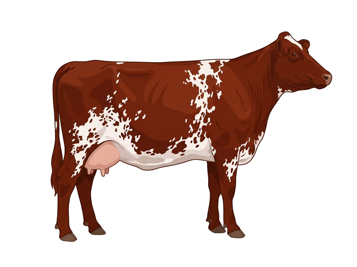 Red roan with minimal spotting 7/8 Shorthorn Cow