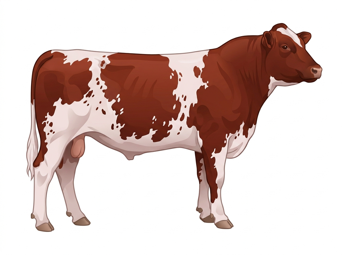 Red roan with minimal spotting with ticking 7/8 Shorthorn Bull