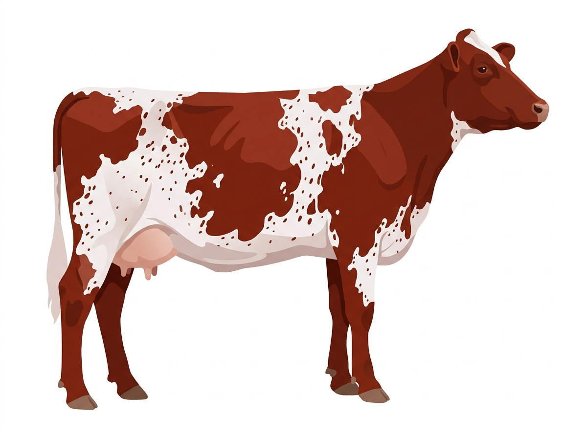 Red roan with ticking 7/8 Shorthorn Cow