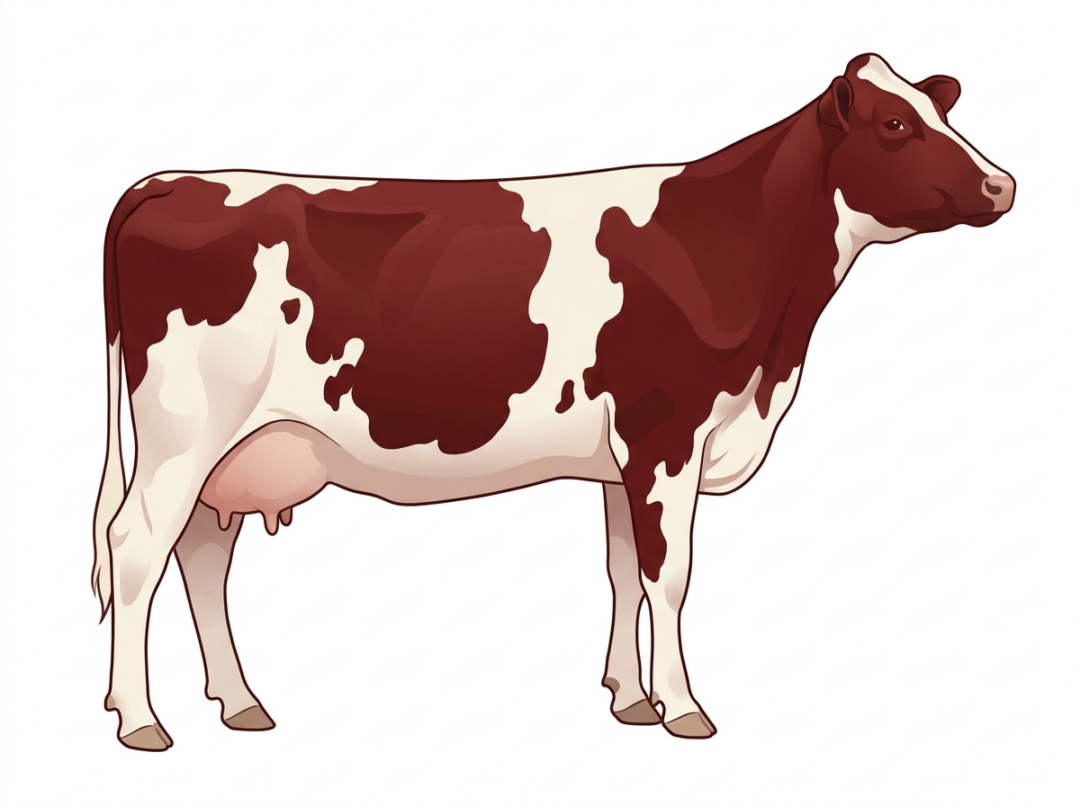 Red white roan 7/8 Shorthorn Cow