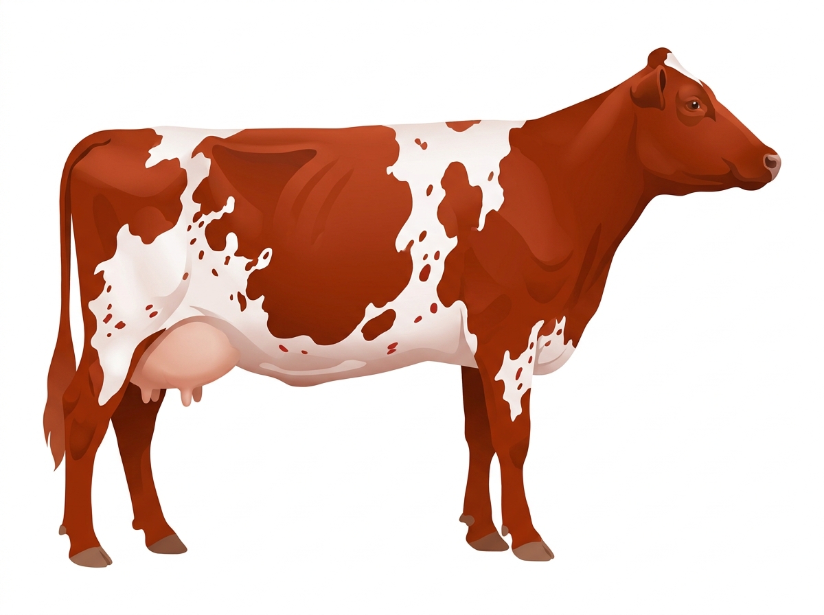 Red white roan with minimal spotting with ticking 7/8 Shorthorn Cow