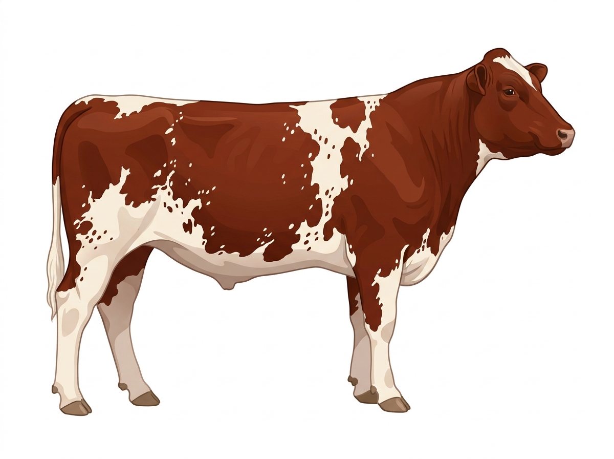 Red white roan with minimal spotting with ticking 7/8 Shorthorn Steer