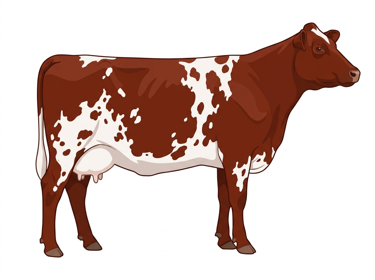 Red white roan with white spots 7/8 Shorthorn Cow