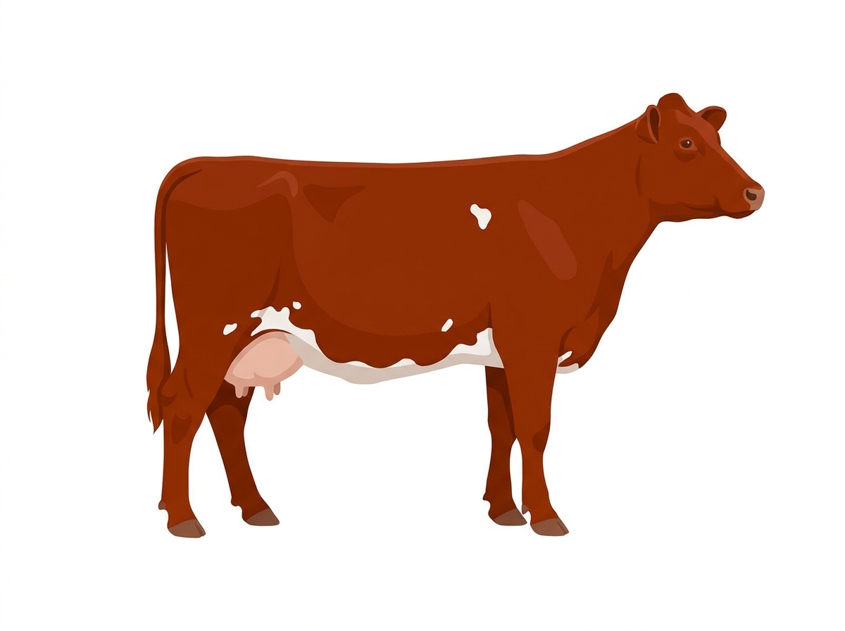 Red with minimal spotting 7/8 Shorthorn Cow