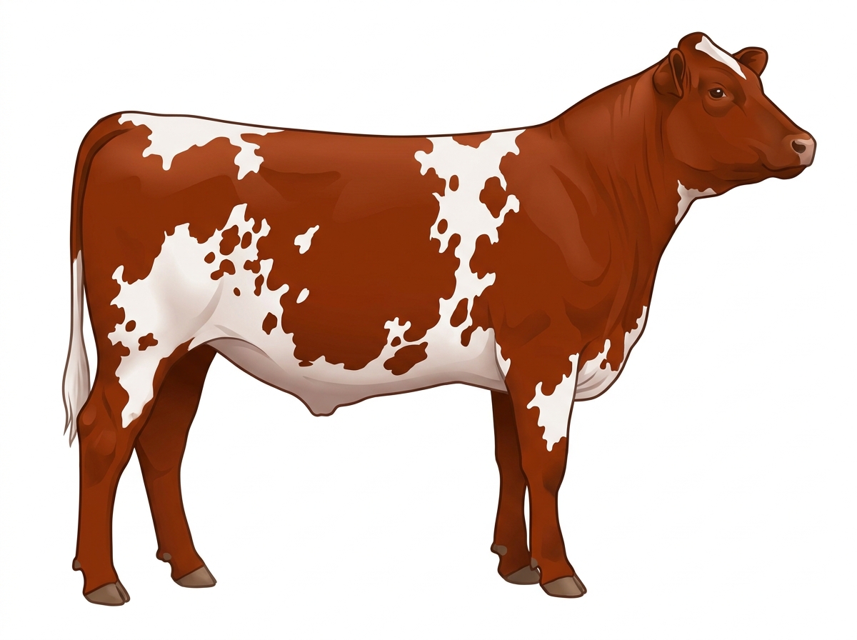 Red with white spots 7/8 Shorthorn Steer