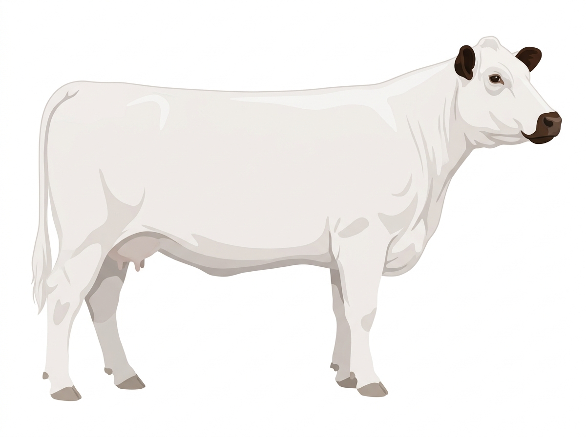 White with dark ears and muzzle 7/8 Shorthorn Cow