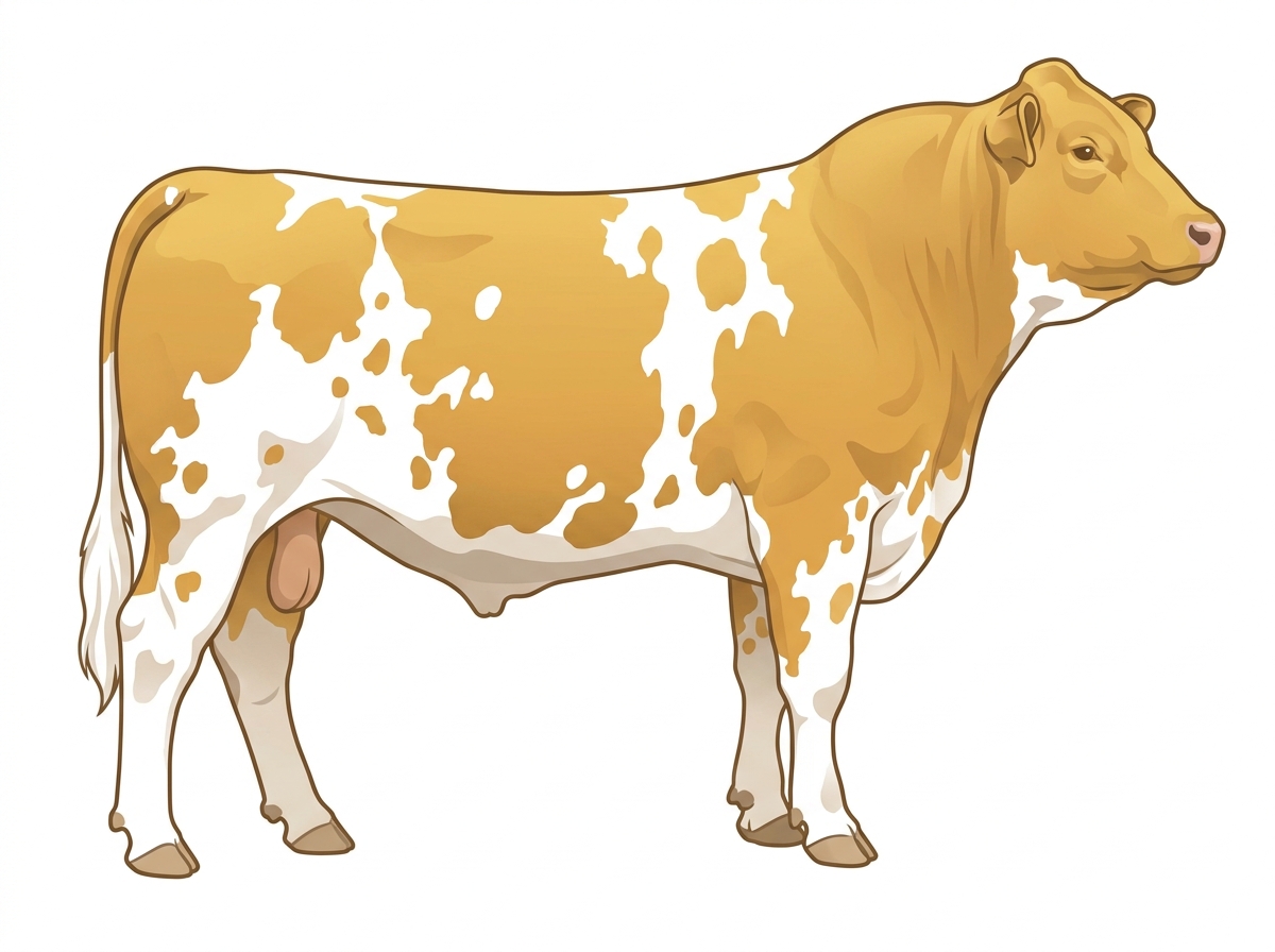 Gold heavily spotted 7/8 Simmental Bull