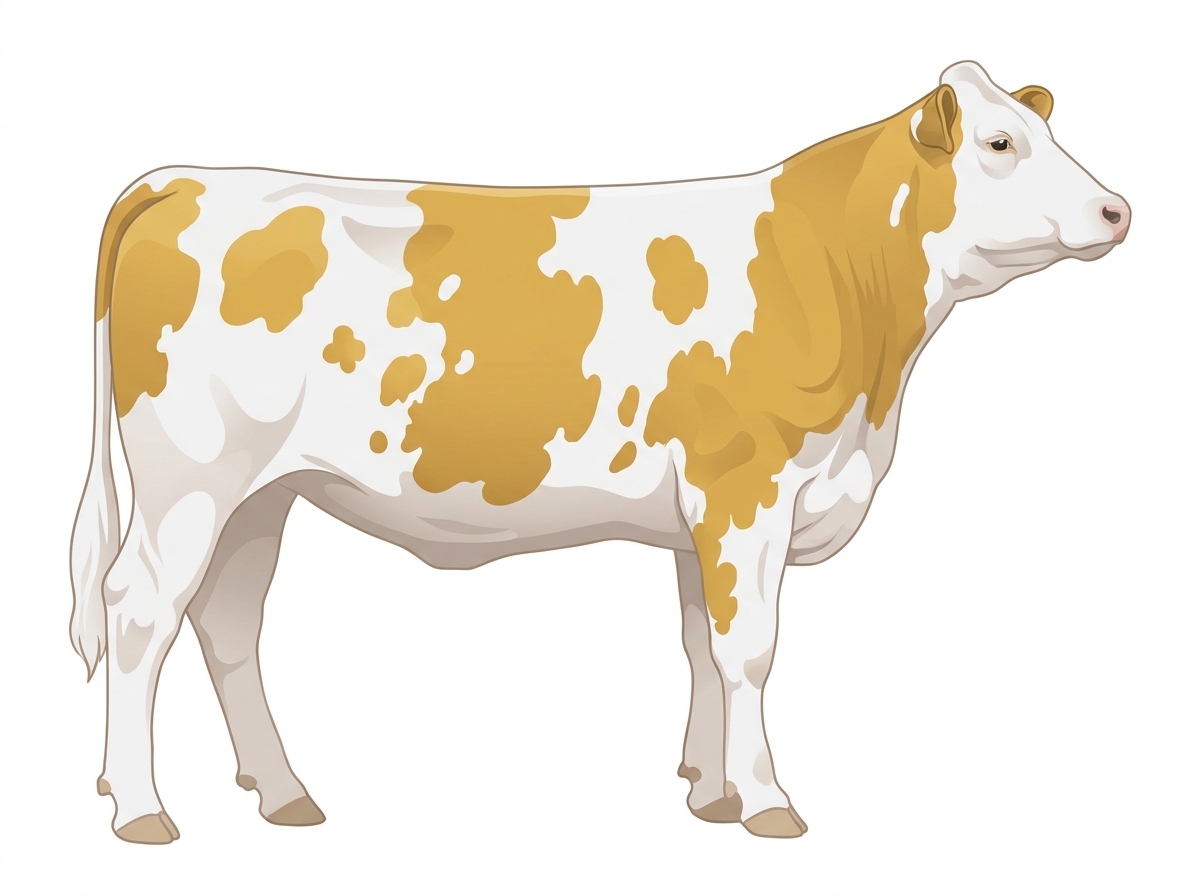 Gold heavily spotted 7/8 Simmental Heifer