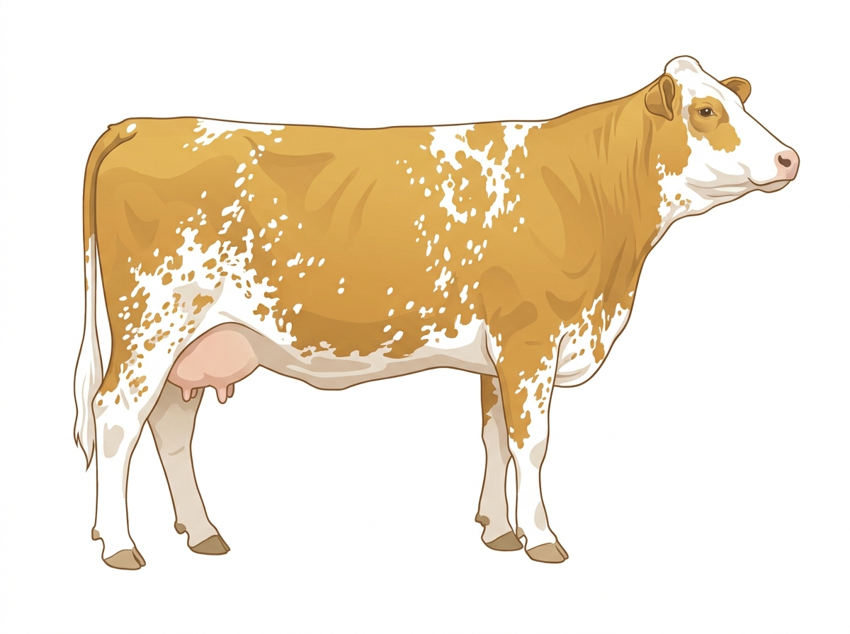 Gold heavily spotted with ticking 7/8 Simmental Cow