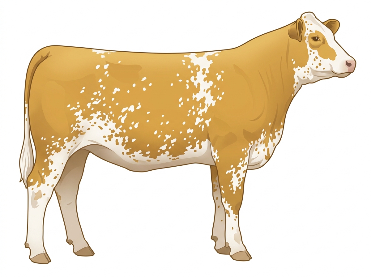 Gold heavily spotted with ticking 7/8 Simmental Heifer