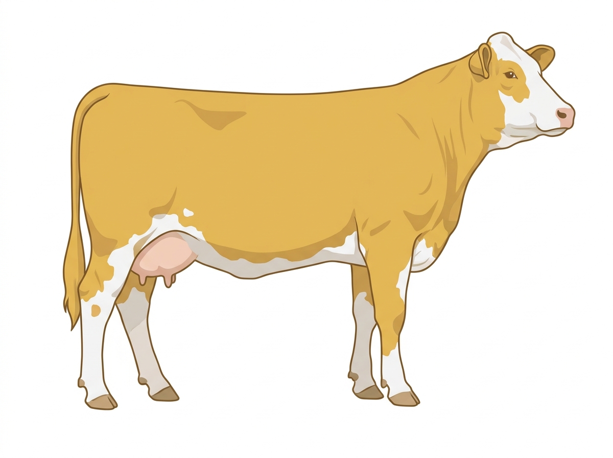 Gold with partial white face 7/8 Simmental Cow