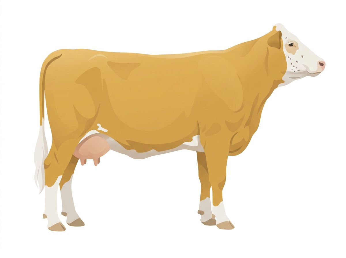 Gold with partial white face with ticking 7/8 Simmental Cow