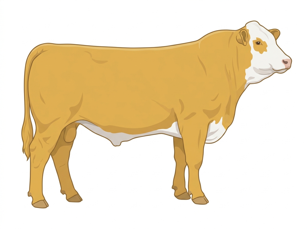 Gold with white face 7/8 Simmental Bull