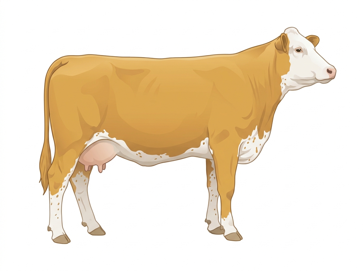 Gold with white face with ticking 7/8 Simmental Cow