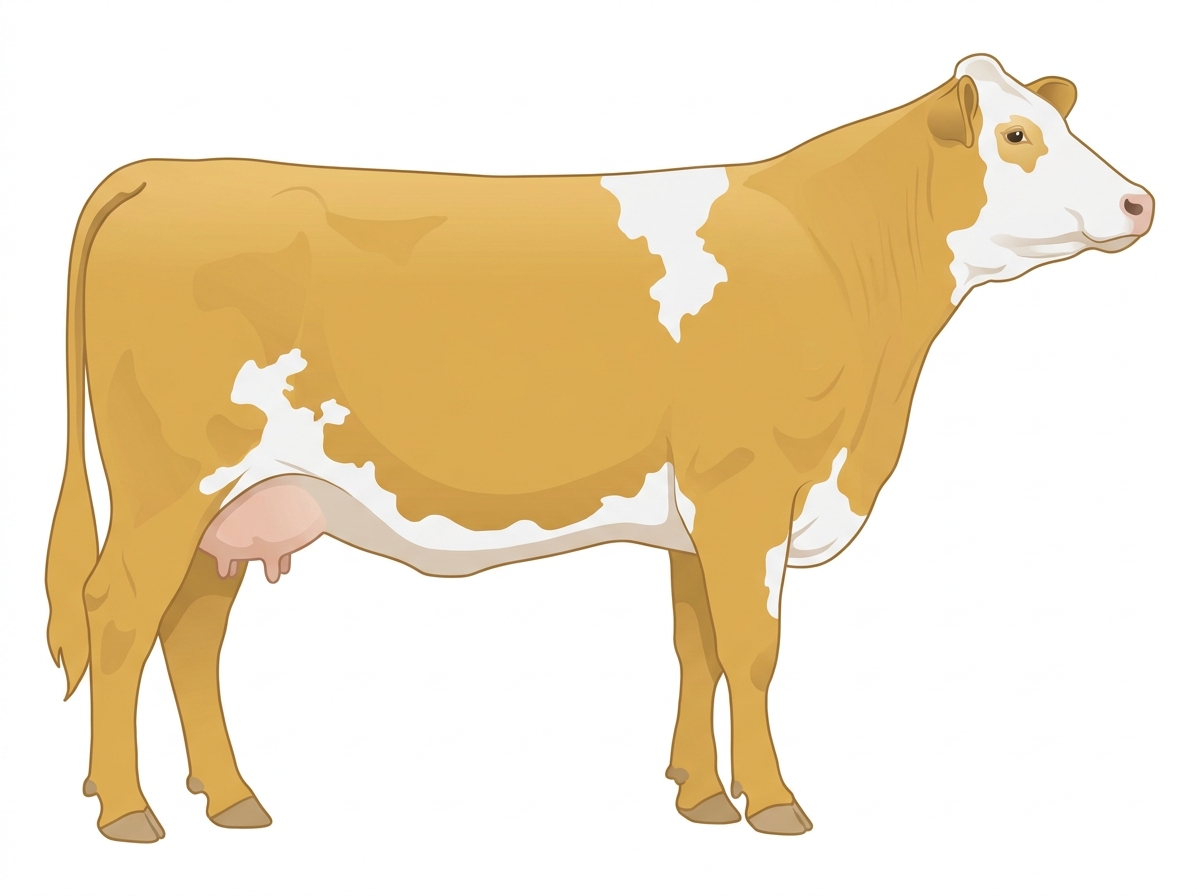 Gold with white spots 7/8 Simmental Cow