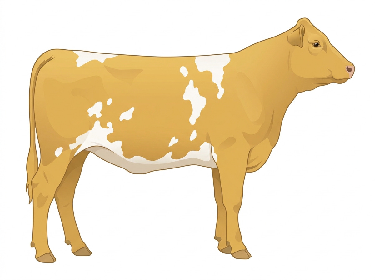 Gold with white spots 7/8 Simmental Heifer