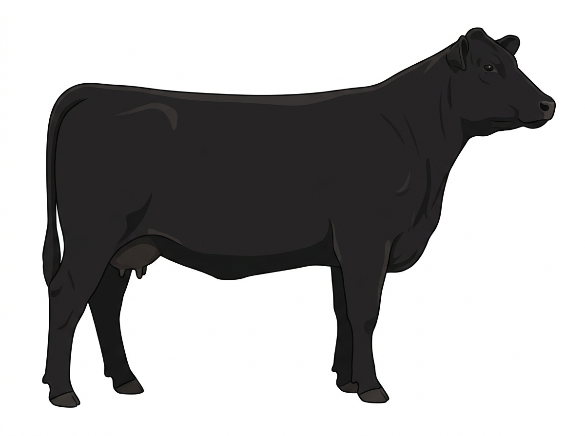 Black 9/16 Angus 7/16 Charolais Cow