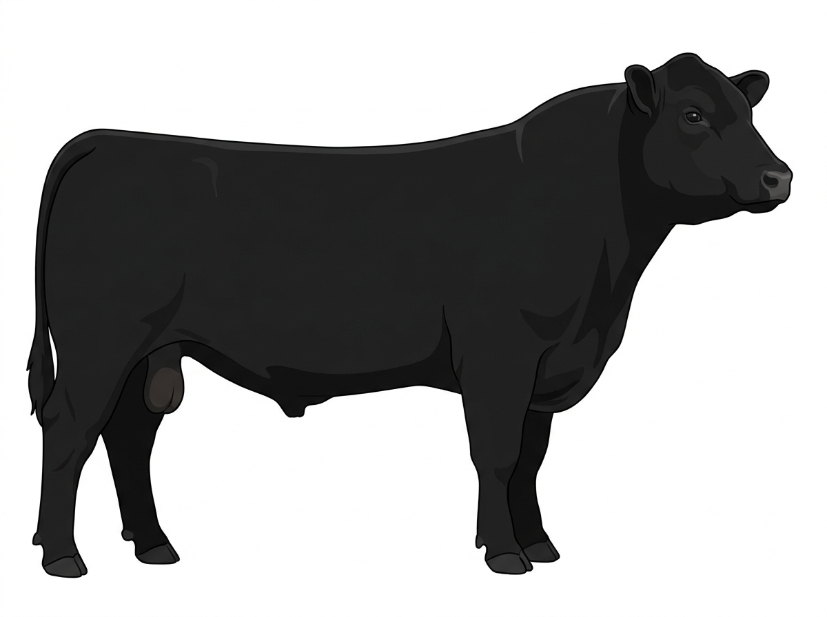 Black 9/16 Angus 7/16 Shorthorn Bull