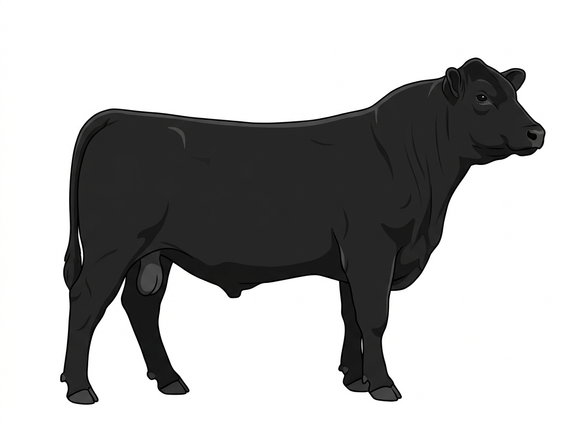 Black 9/16 Angus Cross Bull