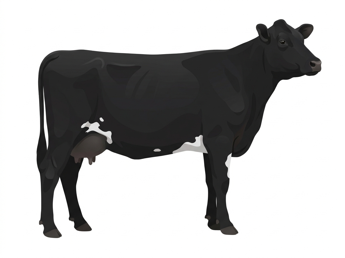Black with a few white spots 9/16 Angus Cross Cow