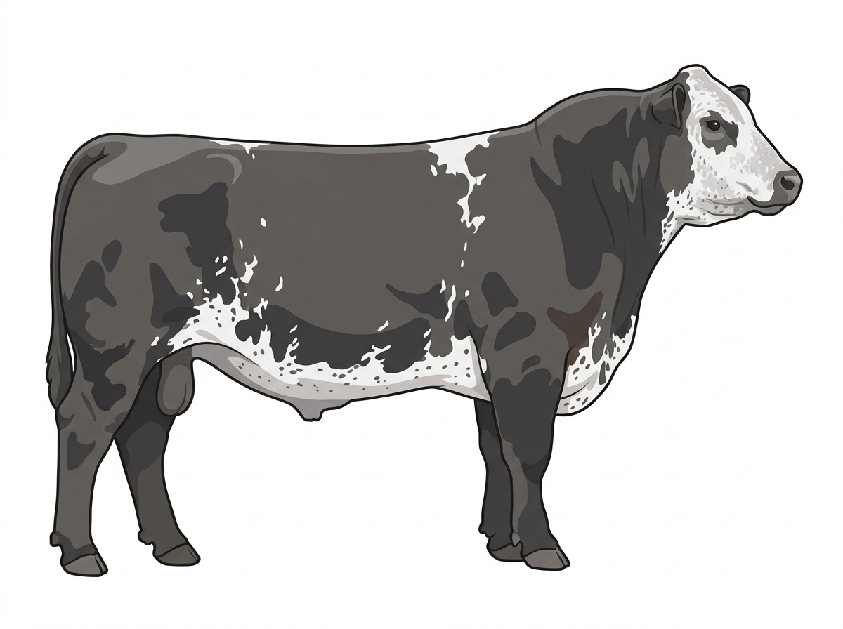 Light blue roan 9/16 Angus Cross Bull